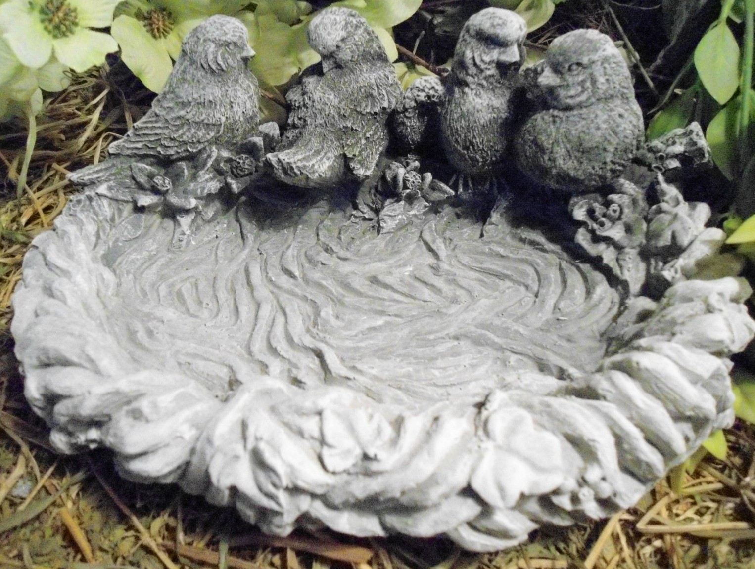 Latex bird birdbath mold plastic support concrete mould 9" x 7" x up to 3.5"H