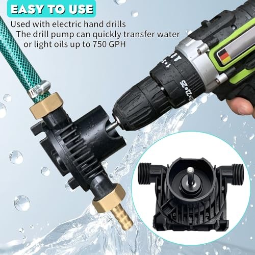 Self-Priming Mini Hand Drill Water Transfer Pump Kit with Suction and