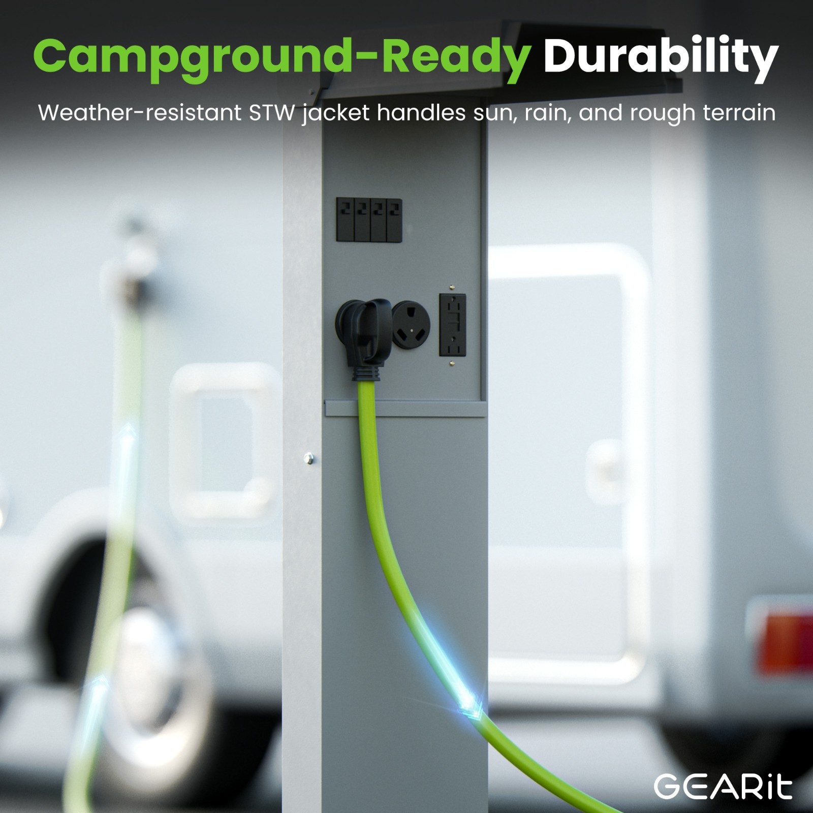 50 Amp 50 Foot RV/EV Extension Cord NEMA 14-50P/R Heavy Duty Extension Opened Bx