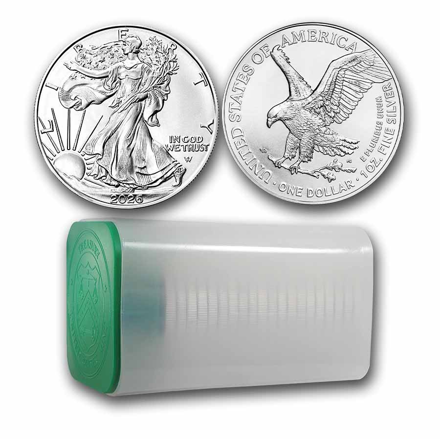 2026 1 oz American Silver Eagle Coin BU (Tube of 20)