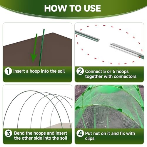 25pcs Garden Hoops Rust-Free Fiberglass Greenhouse Hoops