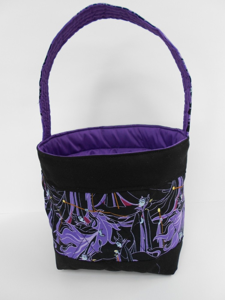 Handmade Maleficent Quilted Easter Basket - Halloween Basket - Lined - Washable