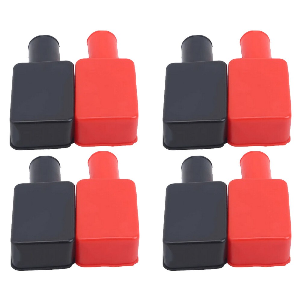 Car 8PCS Battery Terminal Covers Rubber Positive Negative Post Stud Insulating#