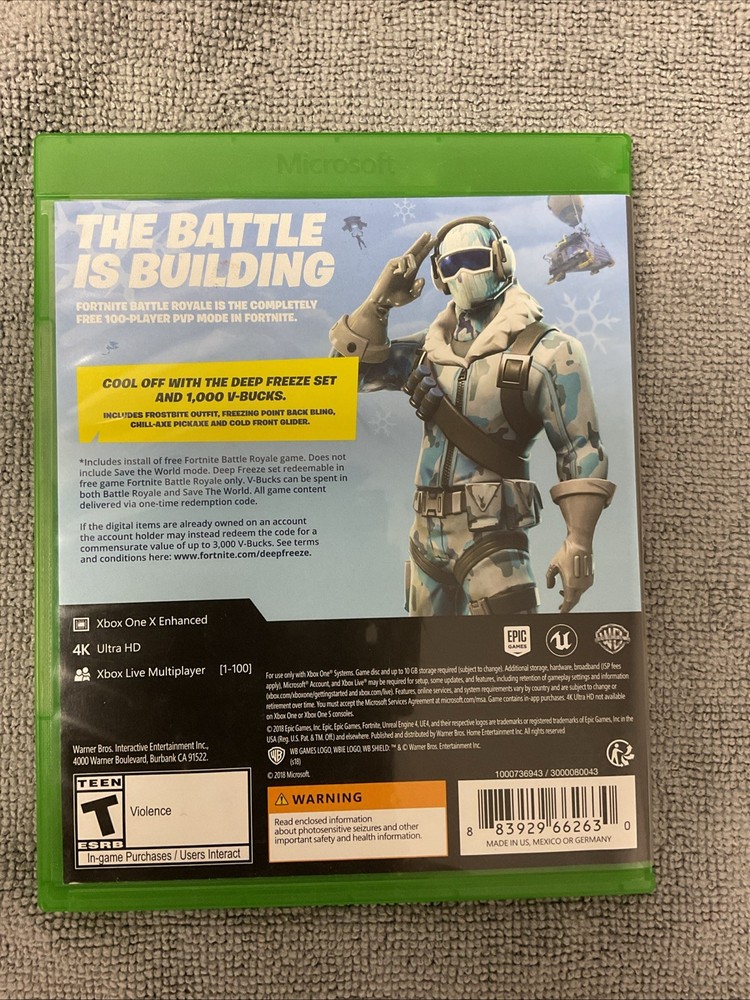 Fortnite Deep Frost Bundle - Microsoft Xbox One CASE ONLY