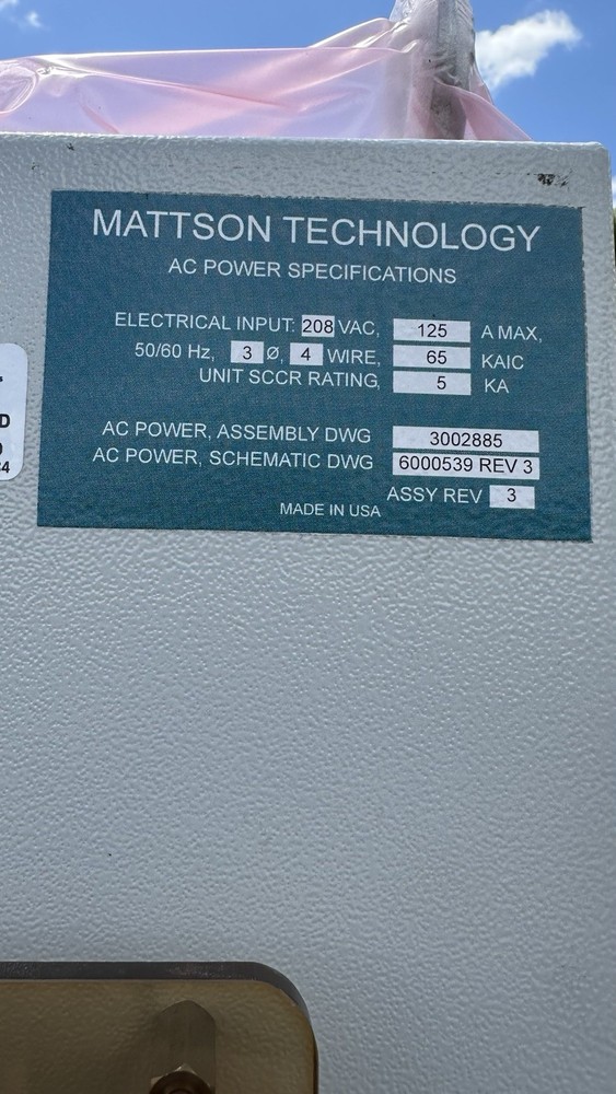 Mattson Technology Aspen II AC Power rack