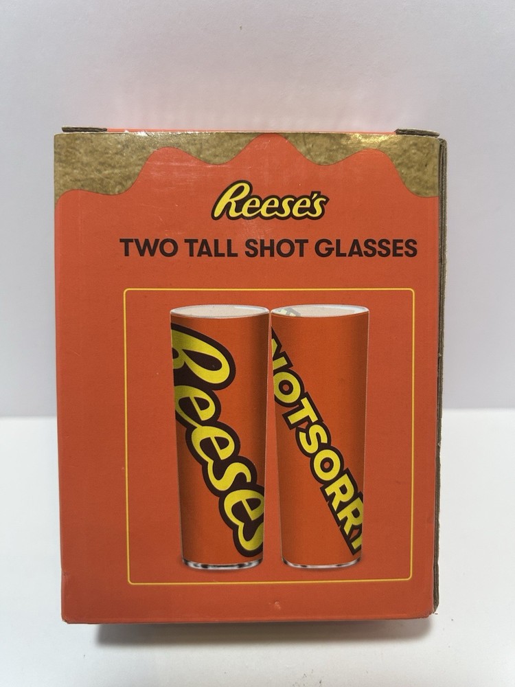 Two Reeses Tall Shot Glasses in Original Box