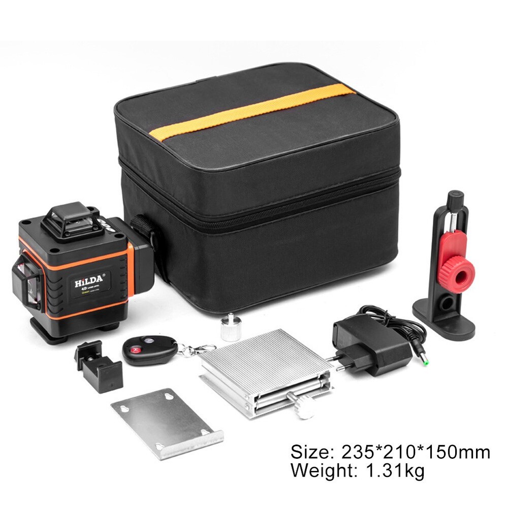 16 Lines RC Laser Level Lifting Base 4D 360° Horizontal & Vertical Self-Leveling