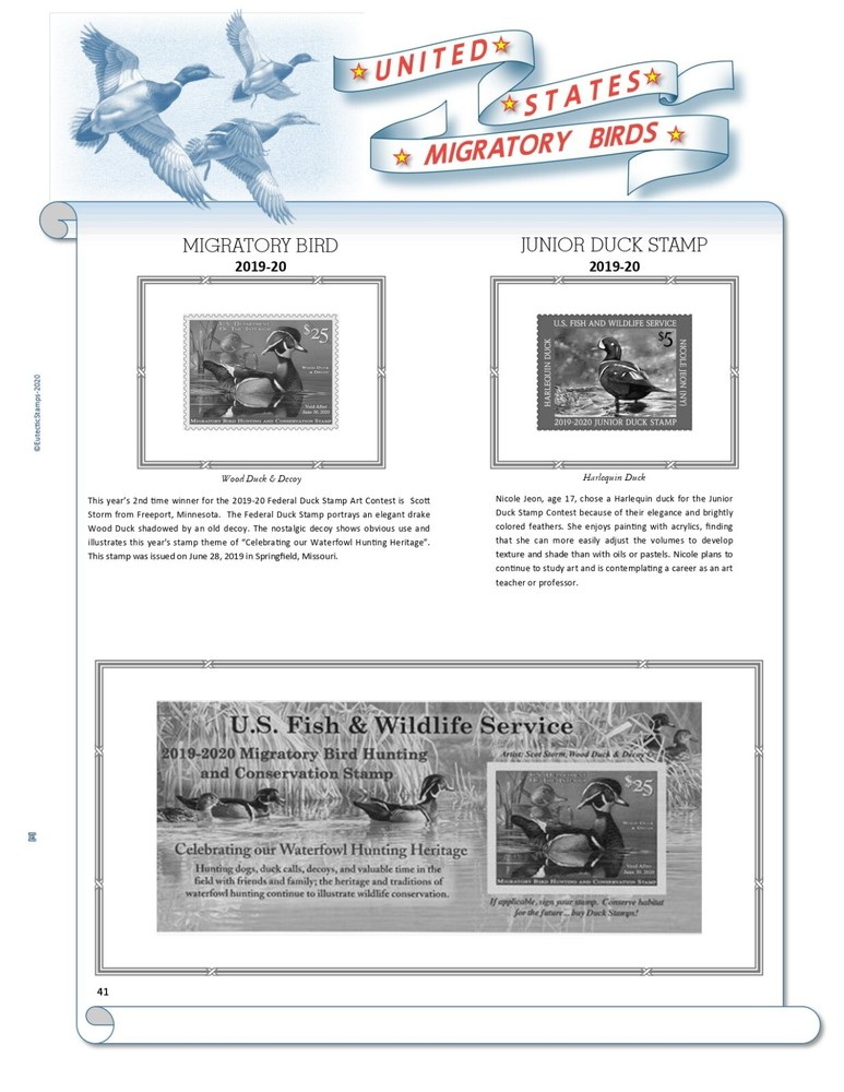 U.S. Federal Duck Stamp Supplement 2019-20 (White Ace Alternative)