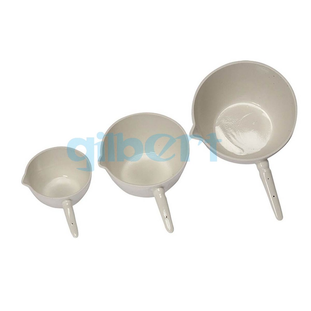100ml-1000ml Ceramic Evaporating Laboratory Bowl Dish With Handle Flat Bottom