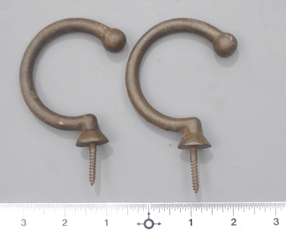 Two under-rail bridge hooks