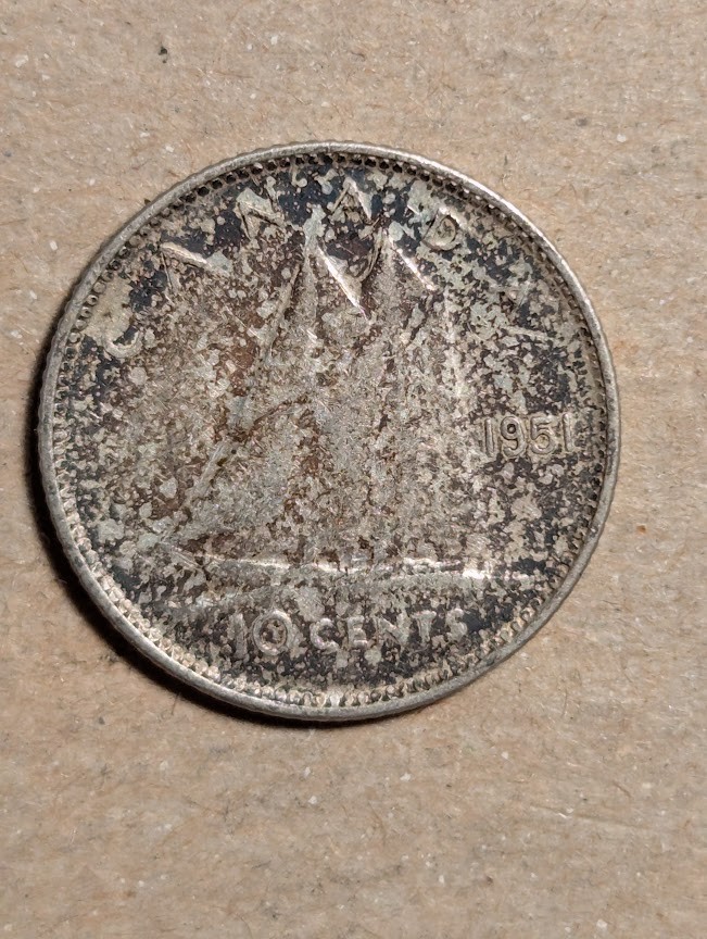 1951 Canada 10 Cents Silver