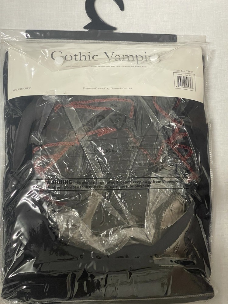 Men's Gothic Vampire Costume One Size