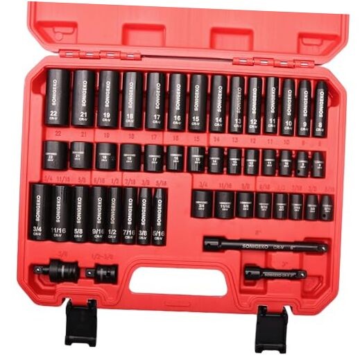 Socket Set 3/8" Drive Impact Socket 3/8" Socket Set, 48pcs Metric and SAE