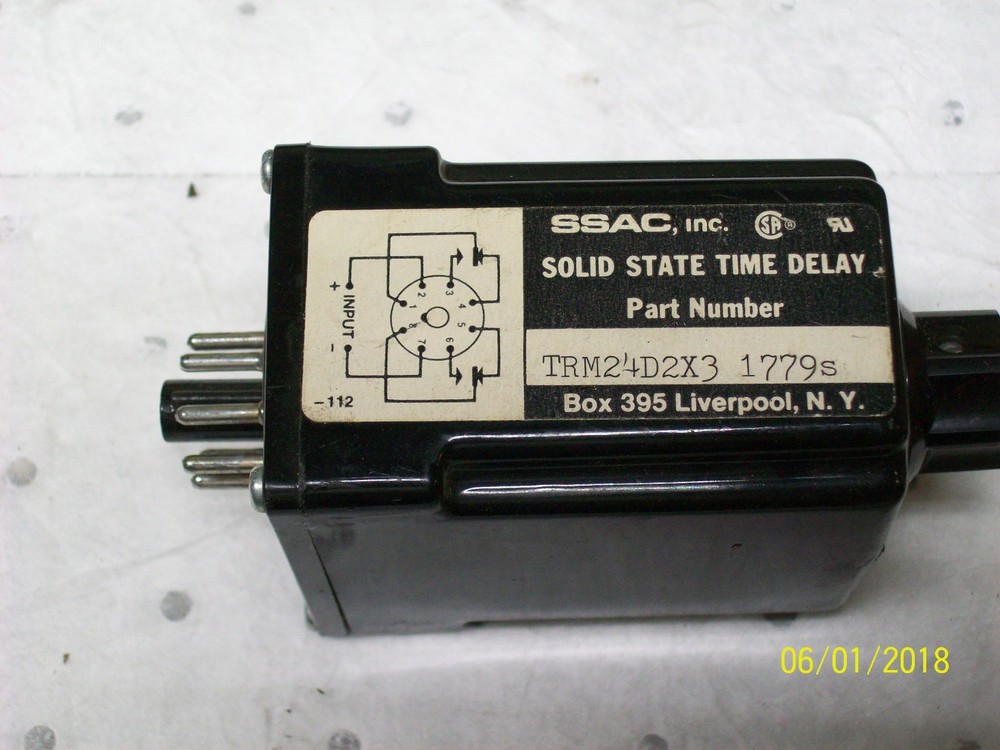 SSAC SOLID STATE TIME DELAY RELAY .05 to 3.0 SECONDS , TRM24D2X3