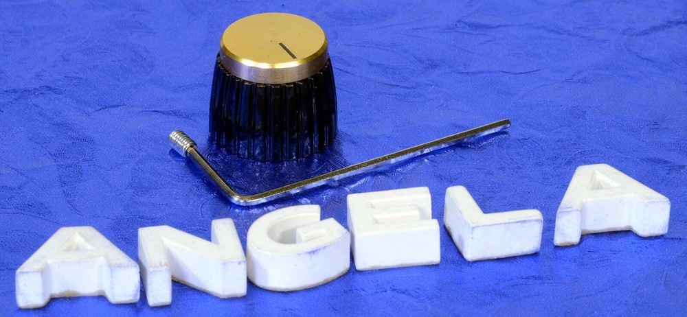 Six Gold Front Dark Brown Amplifier Set Screw Knobs For Marshall, #MAKG