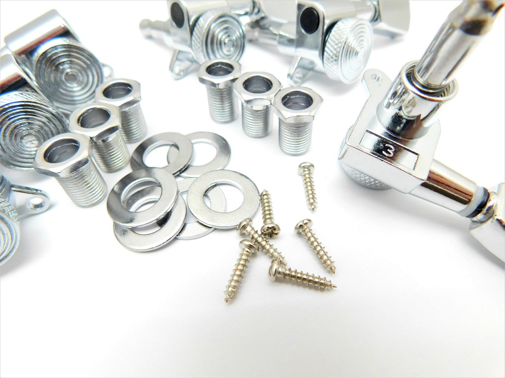 3x3 LOCKING Guitar Tuners 18:1 Ratio - CHROME Keystone Button