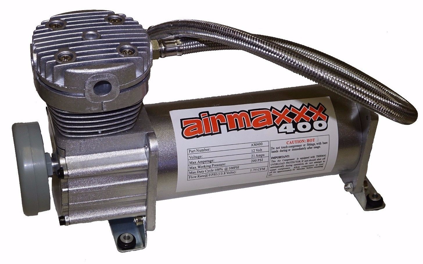 airmaxxx 400 Pewter Air Compressor For Air Suspension Bag System 200 psi Max