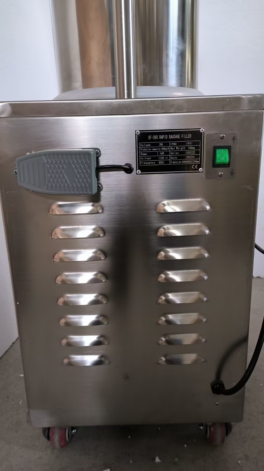 Hydraulic 57 lb. Sausage Stuffer | Automatic 110V | 882 lb/h | Sausage Filling