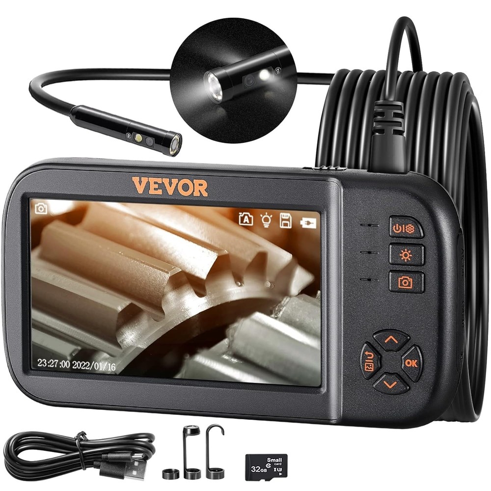 Triple Lens Endoscope Camera - 4.5" IPS Screen, 1080P Borescope