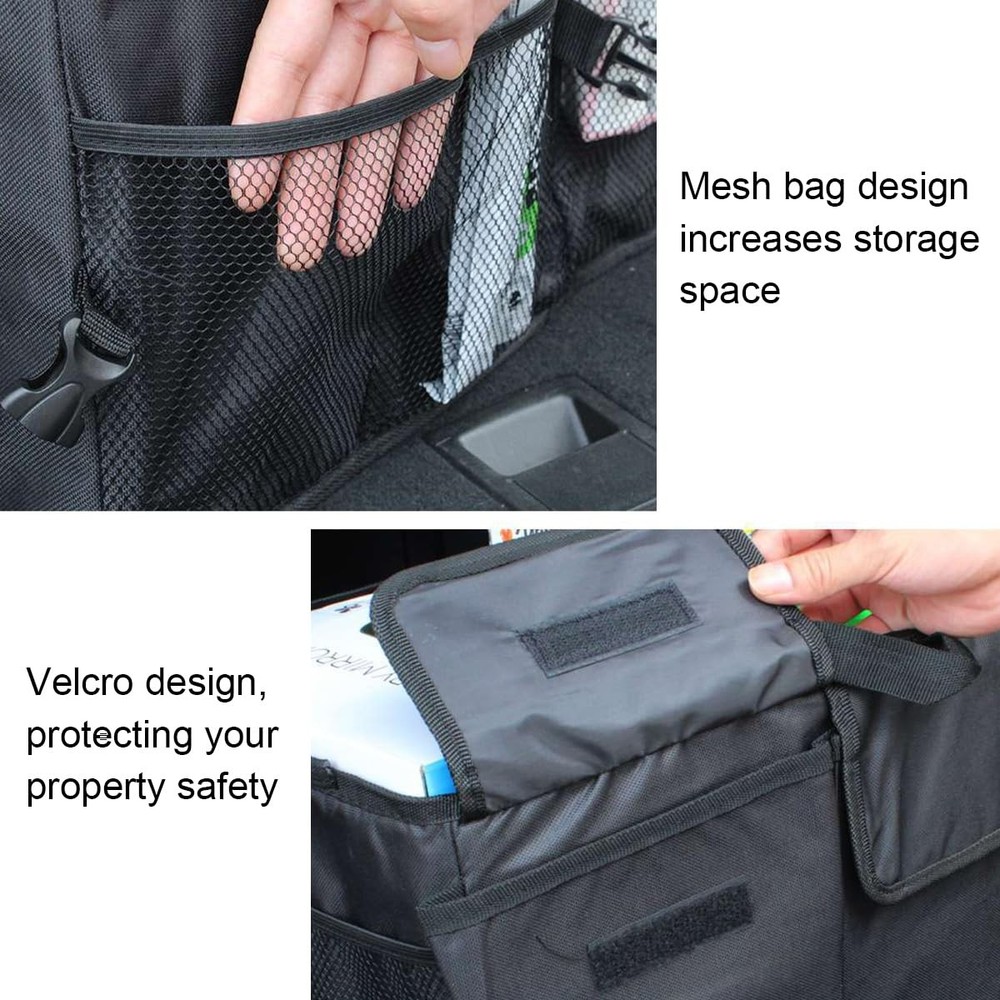 Mandark Car Trunk Organizer, Collapsible Multi Compartment Vehicle Black