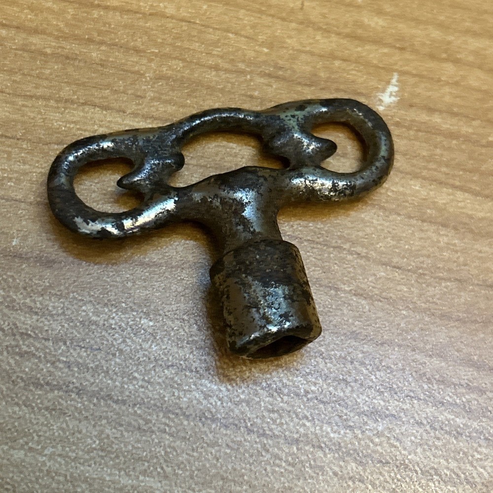 Vintage Silver Clock Winding Key - 1/4" Square