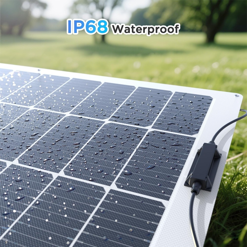 200W Solar Panel, 11BB 2PCS Flexible Solar Panel 100 Watt 23% High-Efficiency...