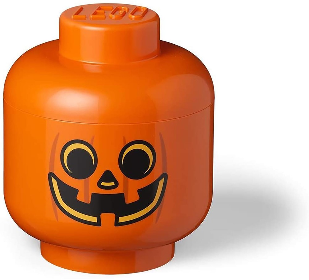 LEGO Large 9 x 10 Inch Plastic Storage Head | Pumpkin