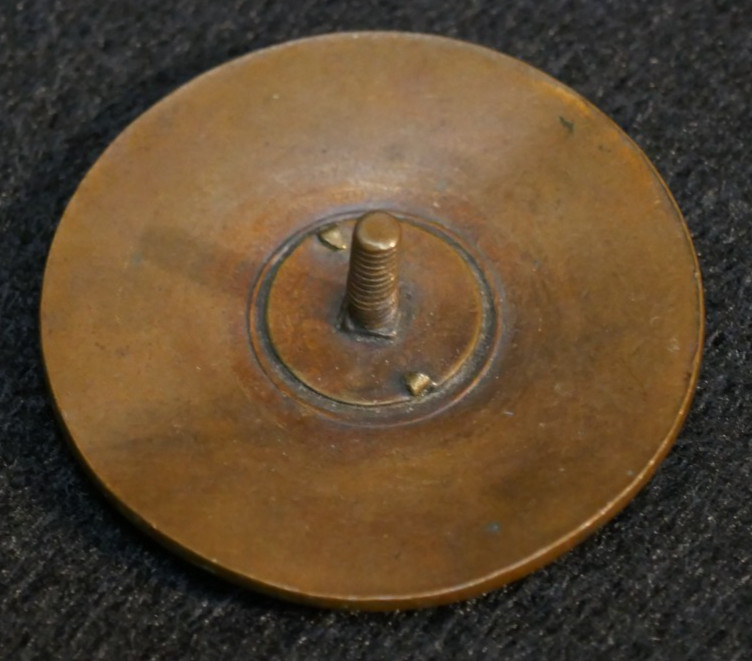 Interwar 1920s - 1930s US Army Enlisted Service Visor Device Emblem, Missing Nut