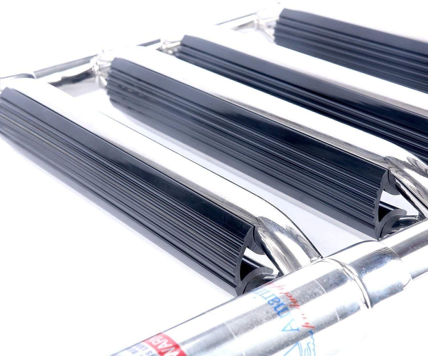 4 Step Stainless Steel Folding Ladder Boat Pontoon Heavy Duty Telescoping Dock