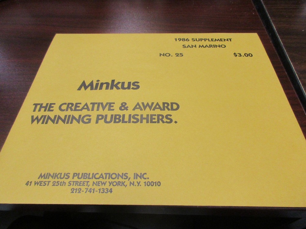 "MINKUS" ALBUM PAGES 1986  SUPPLEMENT SAN MARINO #25   W/FREE SHIPPING!!!