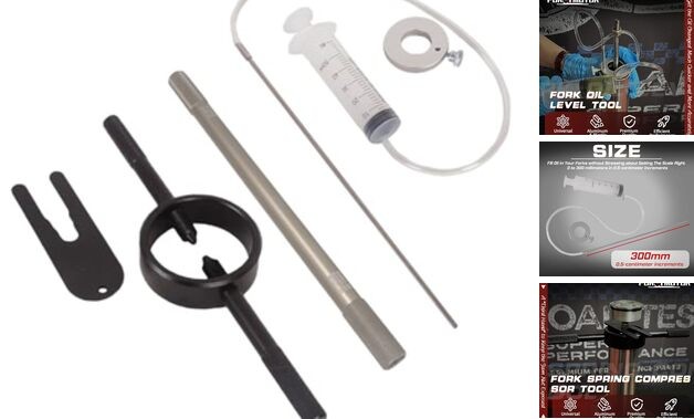 Motorcycle Fork Service Tool Kit, 3PCS Fork Maintenance Tool Set Fork Oil
