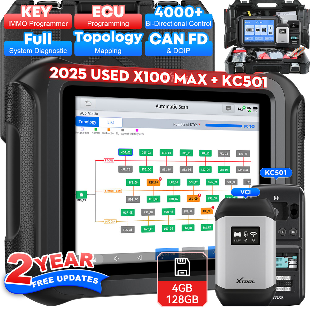 USED XTOOL X100 MAX IMMO Key Programmer Auto Diagnostic Tool Topology Mapping