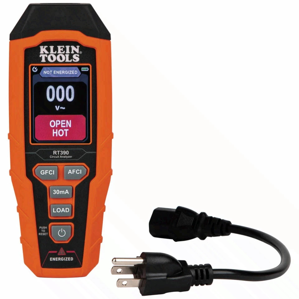 Klein Tools RT390 Circuit Analyzer GFCI AFCI Tester Voltage LCD