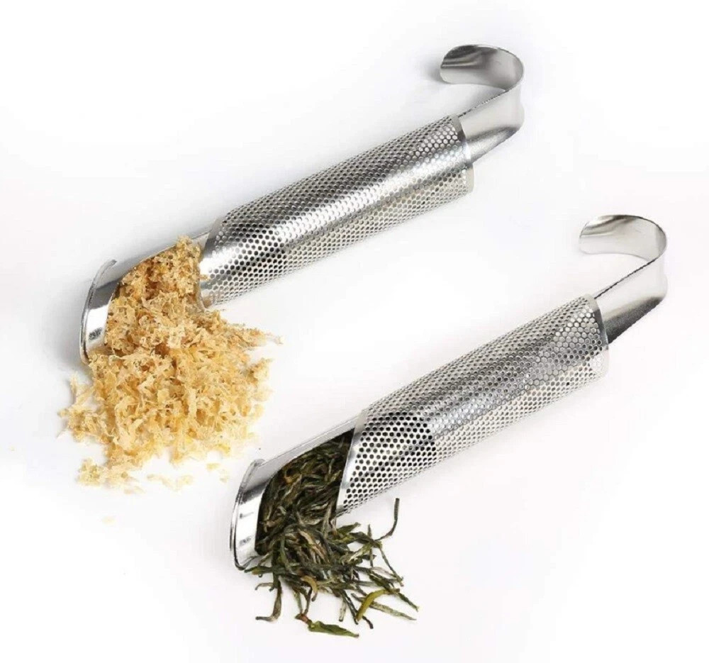 Stainless Steel Tea Diffuser Stick Loose Leaf Infuser Strainer w/ Hook Handle