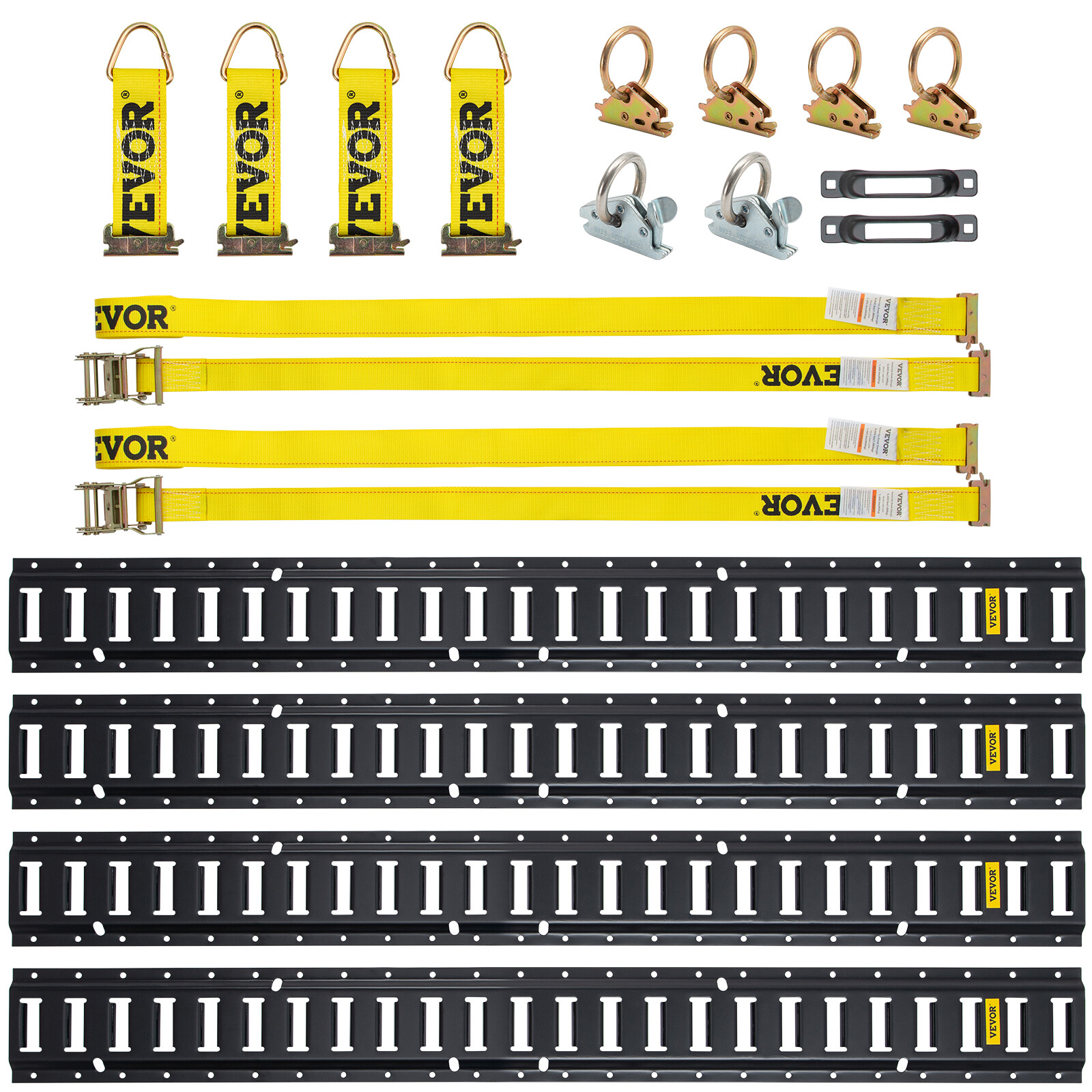 VEVOR E Track Tie Down Rail Kit 18PCs 5' E Track Rails Enclosed Cargo Trailer