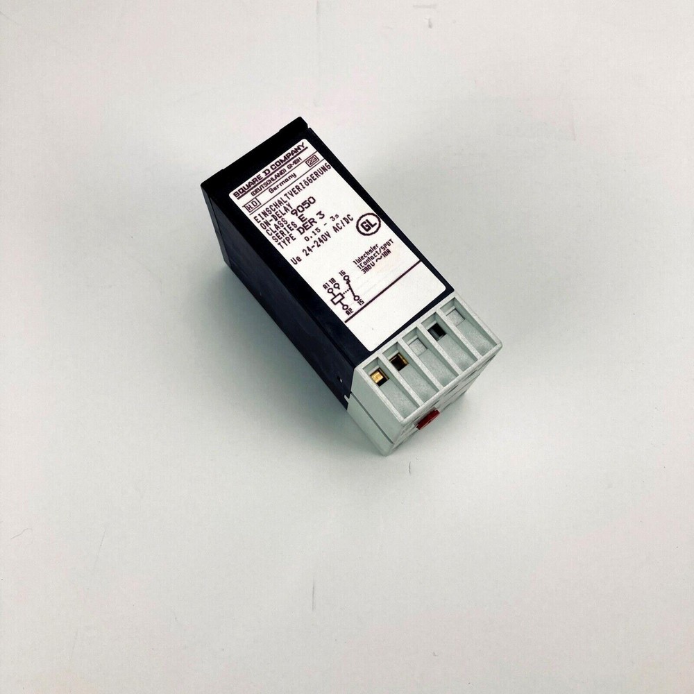 Square D 9050 DER 3 On - Delay Relay .15-3 Seconds!