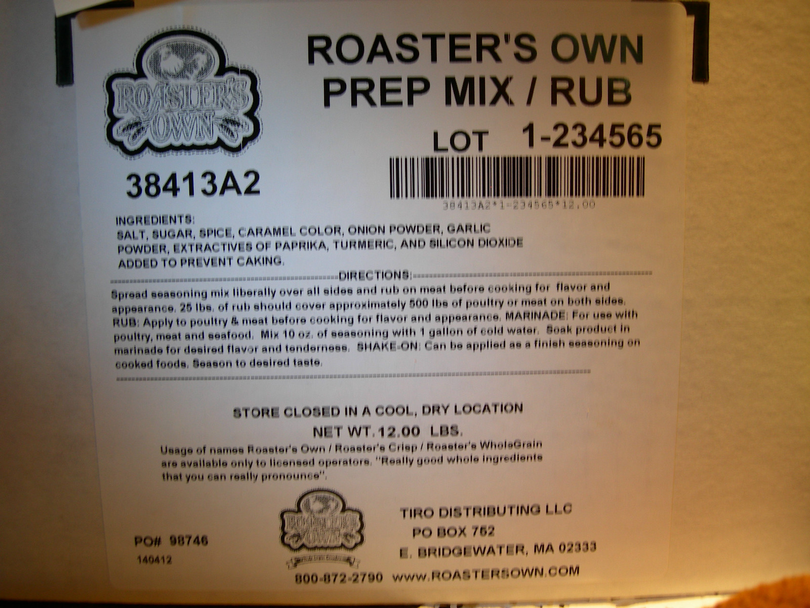 12 lbs PREP MIX RIB RUB,FOR RESTAURANT USE,GRILL BBQ.RIBS MEAT DRY RUB SEASON