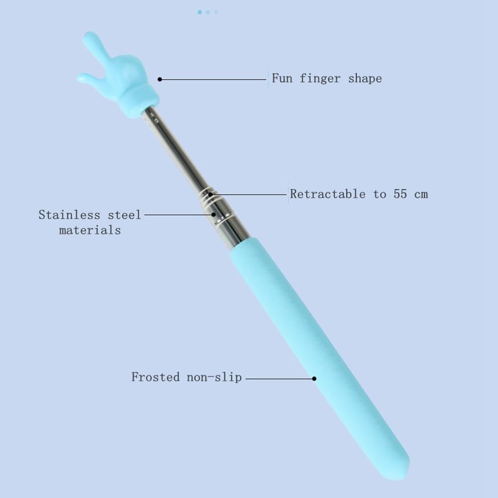 Teacher Pointer Sticks Finger,Pointer for Classroom,Telescoping 1 PCS, Blue