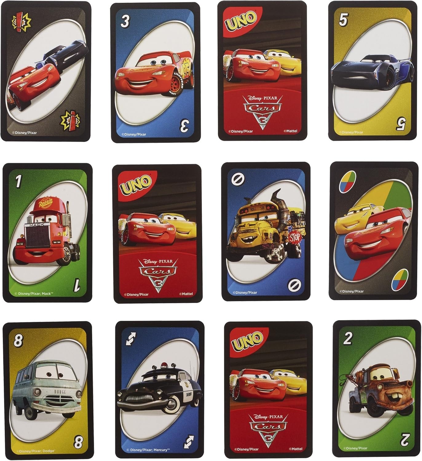 Mattel UNO Disney Pixar Cars Games