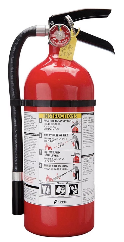 Kidde Pro 210 Fire Extinguisher - Rechargeable, Multi-Purpose Home & Office