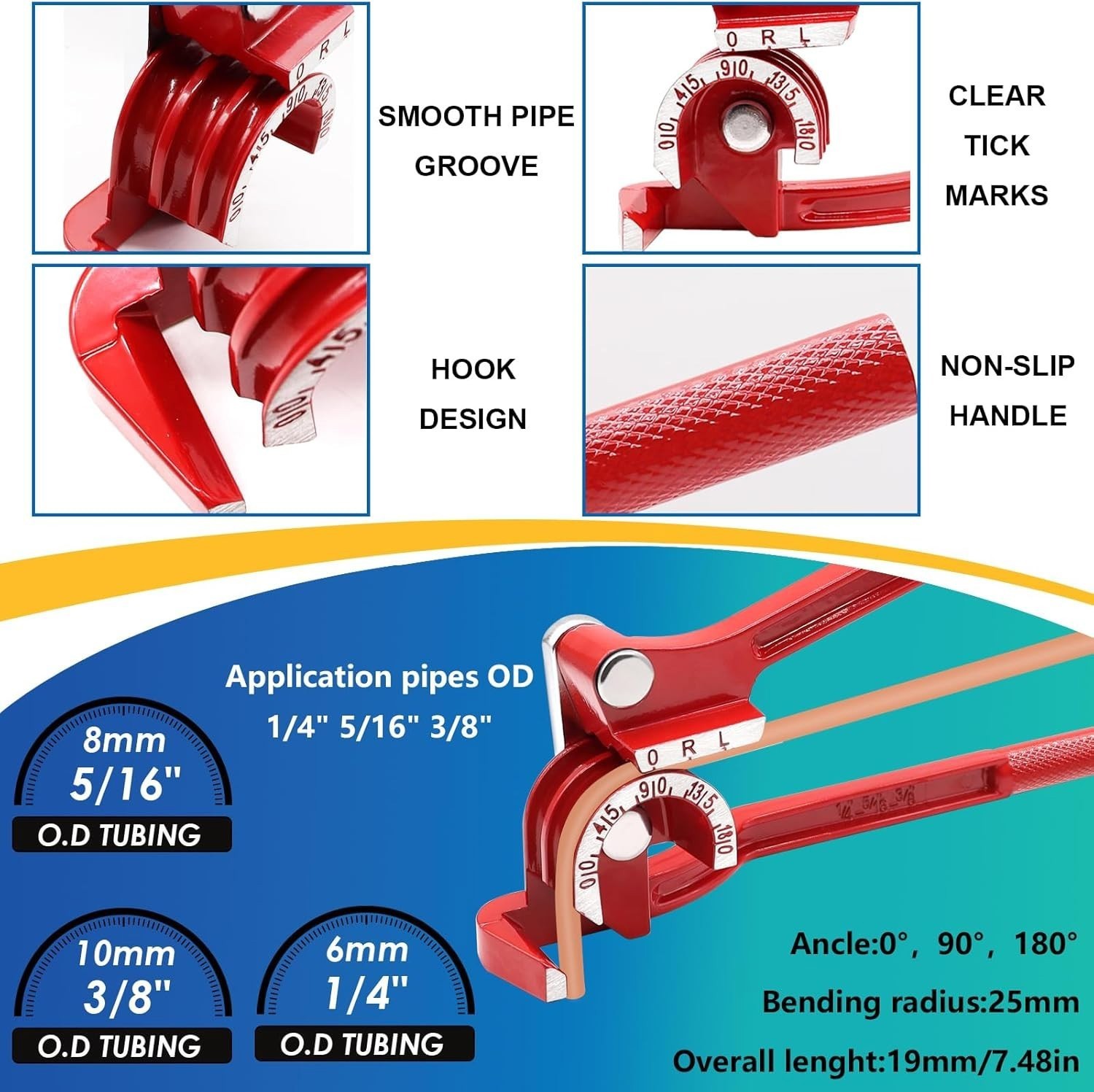 25Ft 3/16" Copper Coated Brake Line Kit + Single Flaring Tool Kit + 20 Fittings