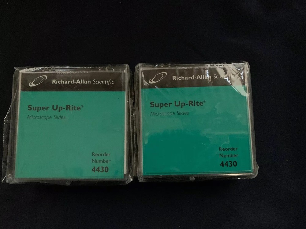 Two Richard Allan Scientific Super Up Rite Bond Rite Microscope Slides 4430