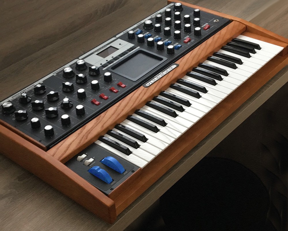 Moog Minimoog Voyager with custom flight case