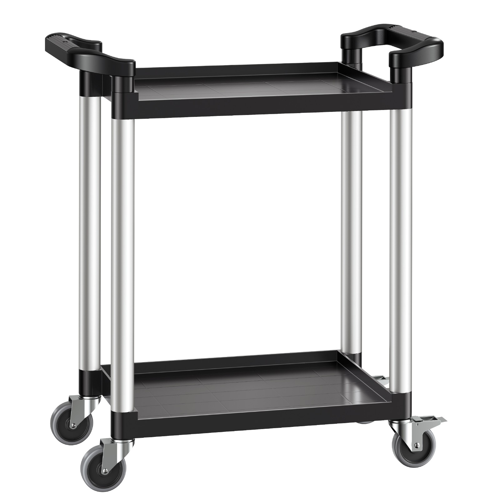 Heavy Duty Utility Cart 300 lbs Capacity 2-tier Service Cart with Wheels