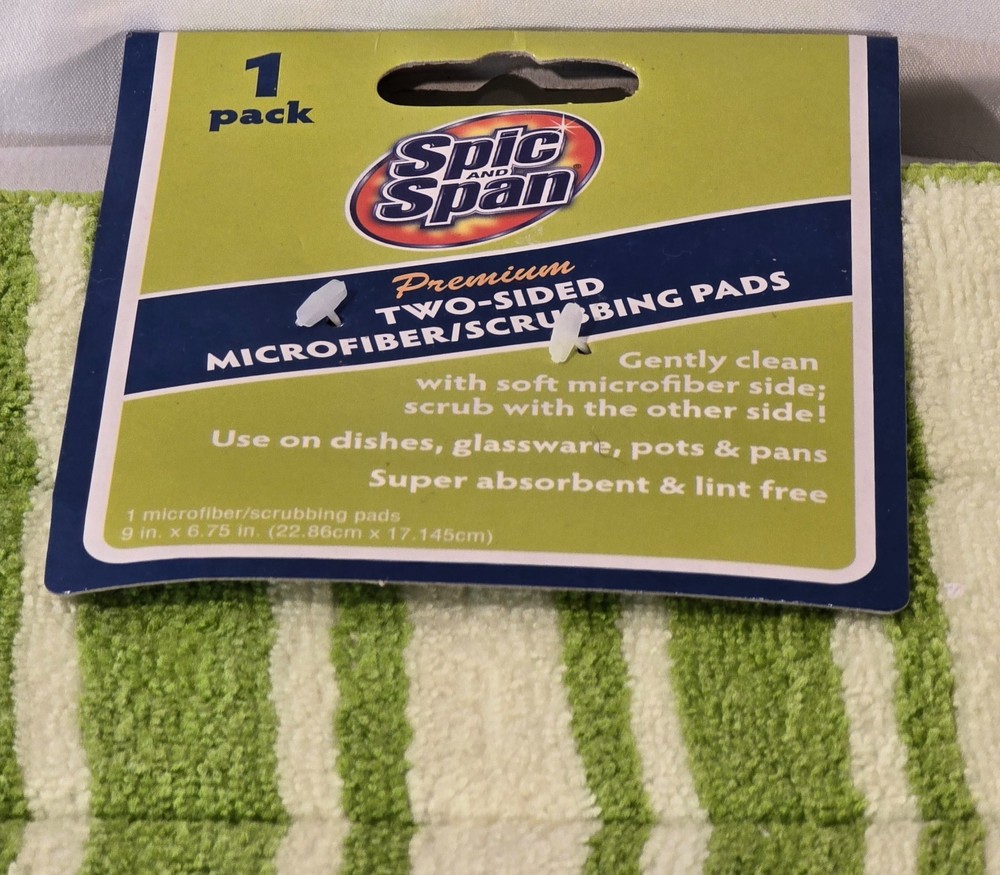 2012 Spic & Span Premium Two-Sided Microfiber Scrubbing Pad-1 Pack-New