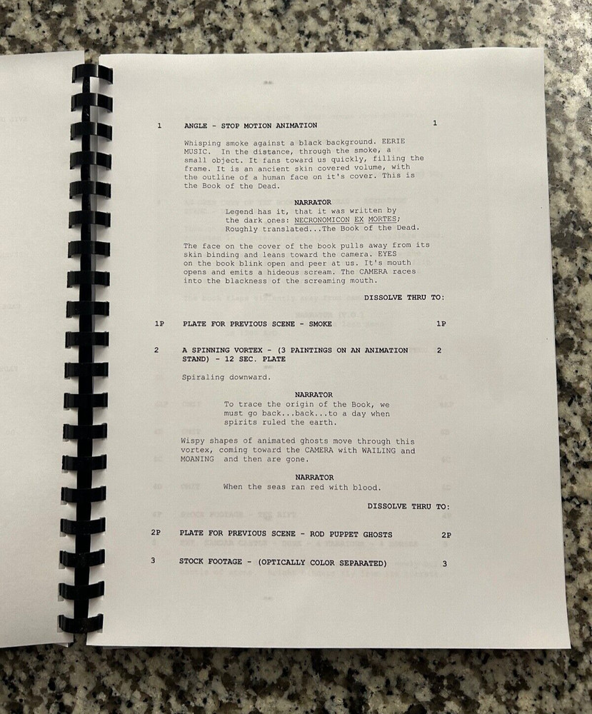 Evil Dead 2 Horror Movie Script Reprint Full Screenplay Script