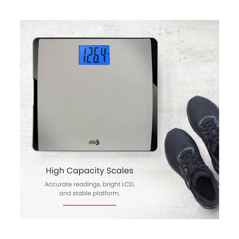 EatSmart Precision 550 Pound Extra-High Capacity Digital Bathroom Scale with ...