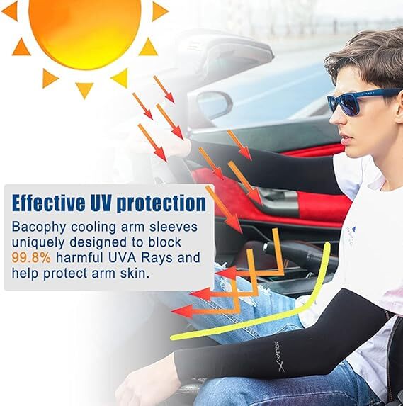 5 Pairs Cooling Arm Sleeves Cover UV Sun Protection Sports Outdoor For Men Women