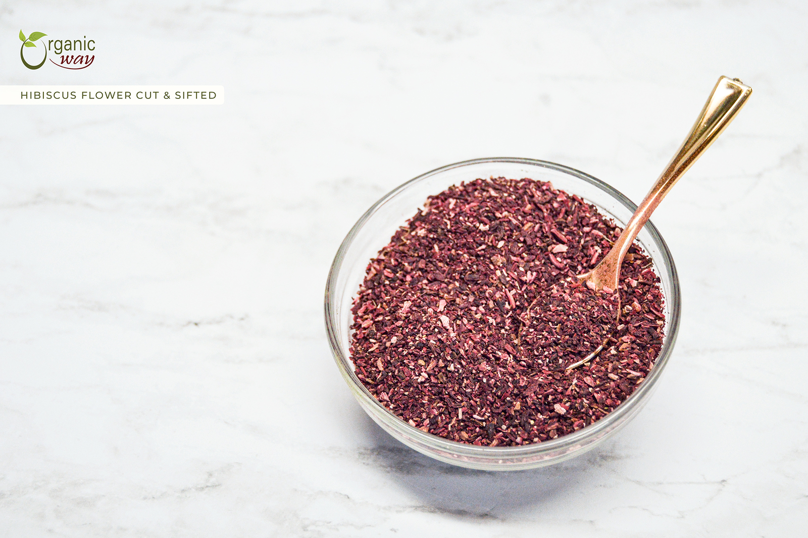 Organic Way Hibiscus Flower Cut & Sifted - Organic, Kosher & USDA Certified