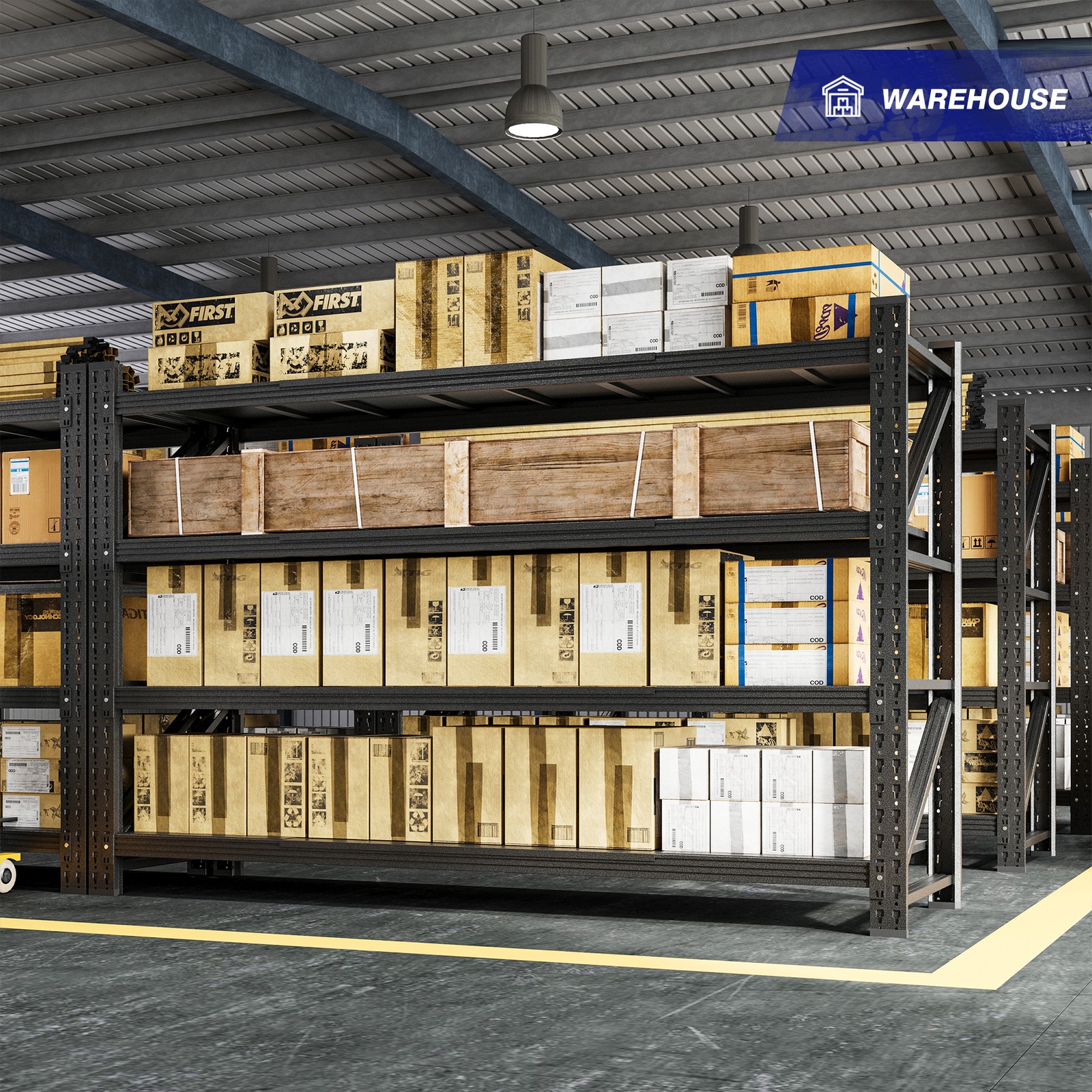 5000LBS Heavy Duty Garage Shelving Units, 60" W Metal Storage Rack for Home